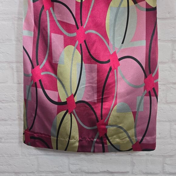 M Johnny Martin Pink Retro Geometric Dress NWT Deadstock Women Size 1 Satin Mini - Picture 4 of 10